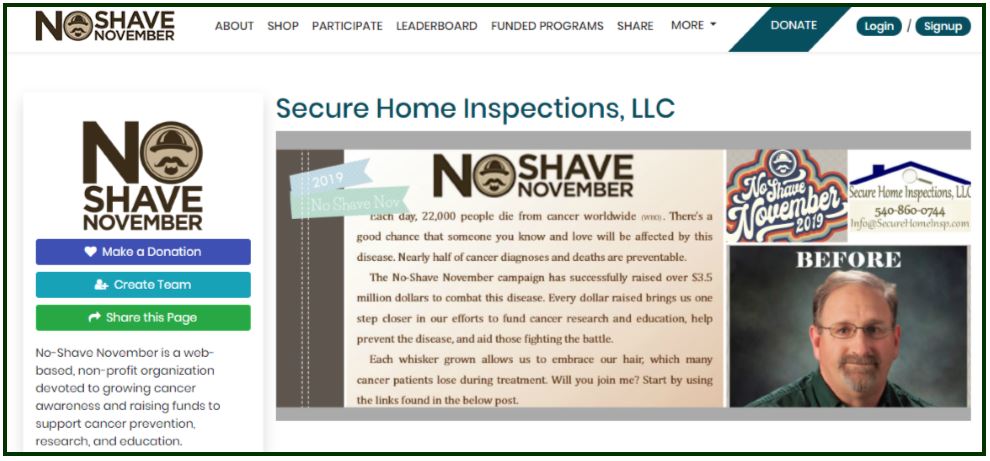 No Shave November - Secure Home Inspections